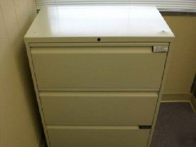 Steel three drawer lateral filing cabinets