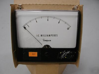 Simpson instruments 0-10 ac milliamperes gauge display