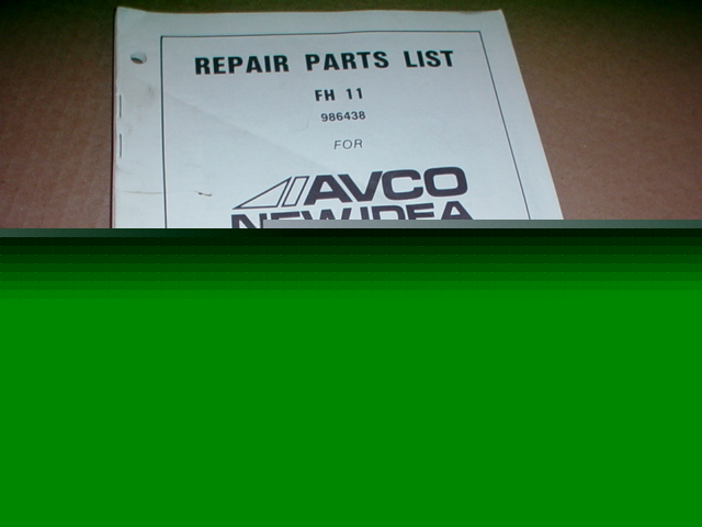 New 83' avco idea forage harvester parts catalog