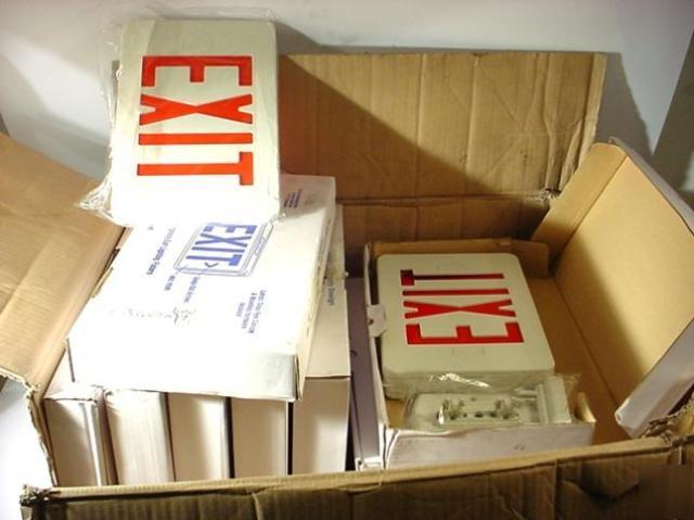 13608-mule mxbru lot of 8 led emergency exit fixture