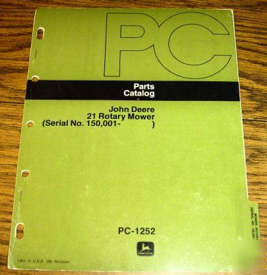 John deere 21 inch rotary push lawn mower parts catalog