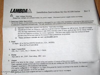 New NFS110-7602P 80-110W power supply, , lambda