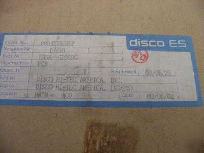 New disco eaua-0026000 / UA0260-ec-1 pcba, <