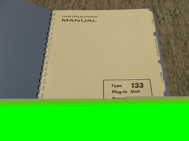 Tektronix type 133 plug-in unit power supply manual