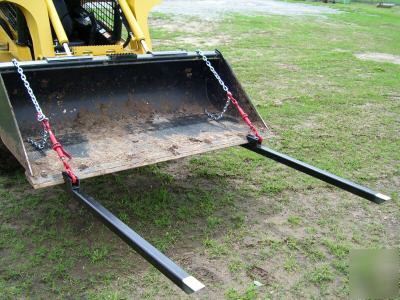 Loader forks bucket skidsteer tractor pallet fork