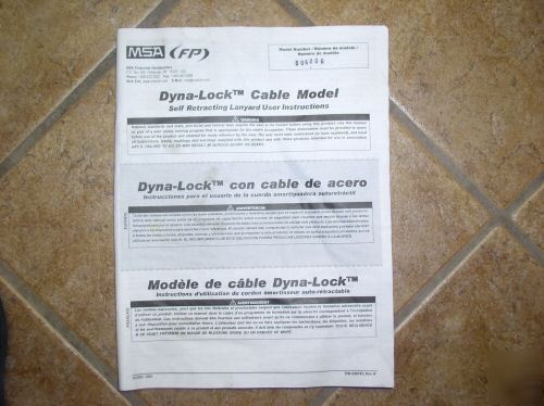 Dyna-lock self retracting lanyard fall protection