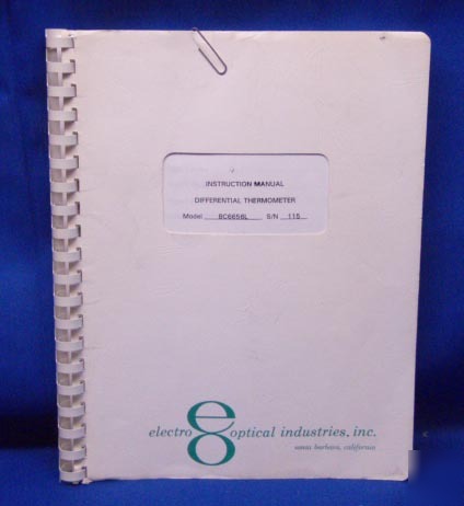 Electro optical BC6656L thermometer manual w/schematics