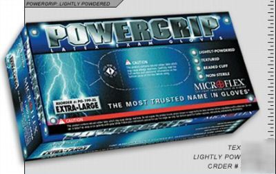 Micro-flex power grip latex gloves (xl)