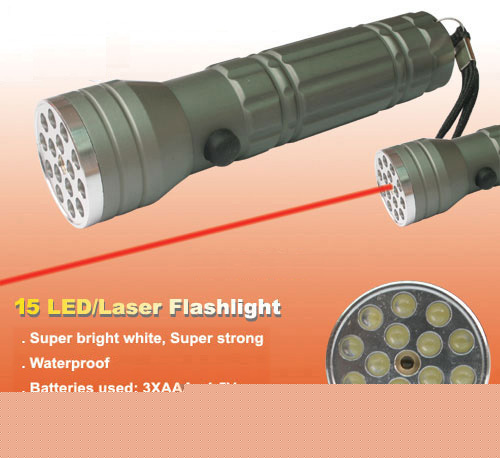 Red laser 395 nm 5 uv led 10 white led flashlight torch