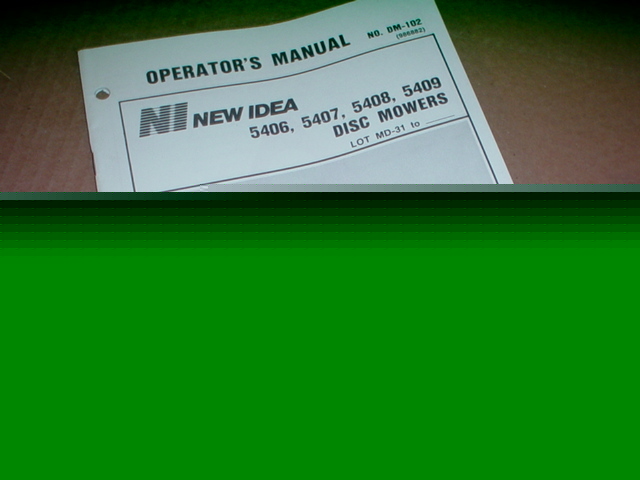 New idea disc mower 5406-5409 operator manual
