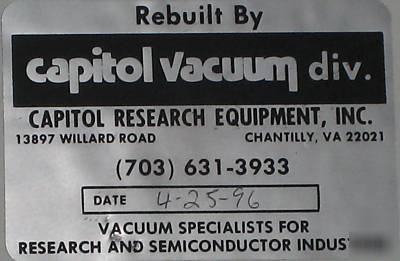 3HP leybold-heraeus 75 m/hr rebuilt vacuum pump 720 26