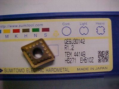 Case of 10 sumitomo inserts GE9J30142 grade EH510Z