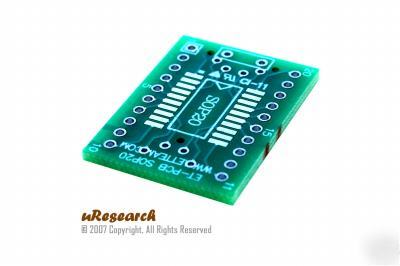 Mr-SO20-dip smt smd dip adapter basic stamp pic atmel 