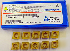 10 pcs korloy ccmt-32.51 ss finishing carbide inserts