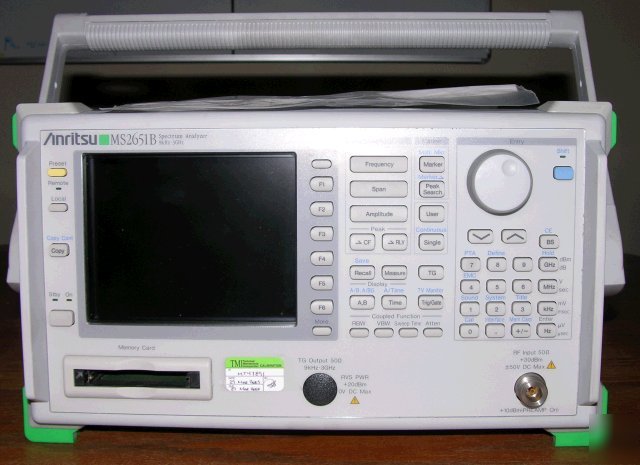 Anritsu MS2651B spectrum analyzer calibrated opt 01