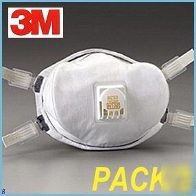3M 8233 N100 respirator respirators face mask, pack/3