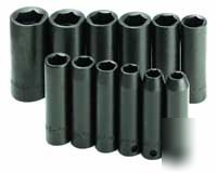 12PC 3/8IN. dr. metric deep 6 pt impact socket set -s k
