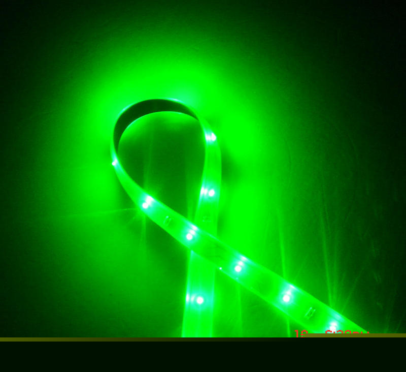 12V 30CMWATERPROOF FLEXIBLE15P green 0603 smd led strip