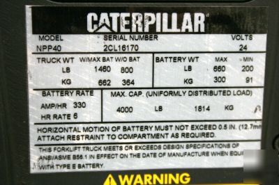 Caterpillar NPP40 powered pallet walkie jack