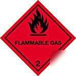 Flammable gas warning sticker/ label red (welding)