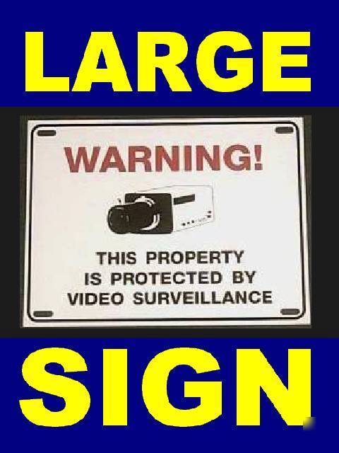 Home office dvr cctv security cameras warning yard sign