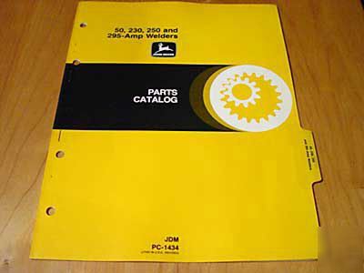 John deere 50 230 250 295 amp welder parts manual jd