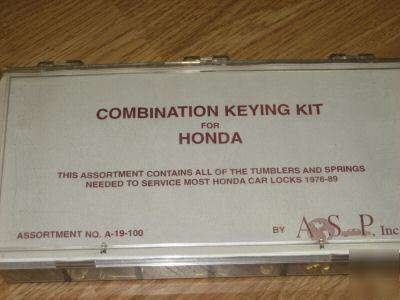 Locksmith asp honda keying kit a-19-100 1976-1989 cars