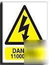 11000 volts sign-adh.vinyl-200X250MM(wa-045-ae)