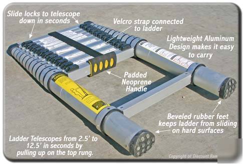 New 12.5' telescoping ladder-portable extended steps