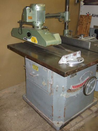 Northfield no. 4 table saw w/ holz 6 roll power feed