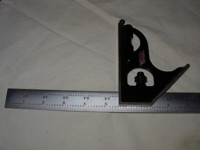 Ls starrett 12 inch combo square with scribe & level