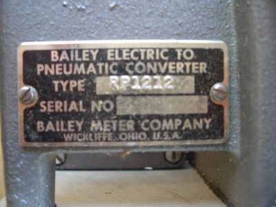 Nos bailey babcock electric to pneumatic converter
