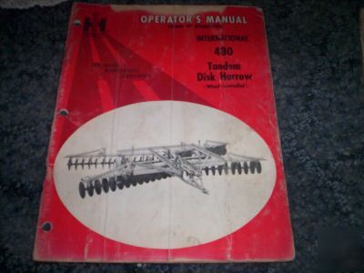 Case ih 480 tandem disk harrow operators setup manual 