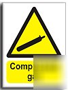 Compressed gas sign-adh.vinyl-200X250MM(wa-076-ae)