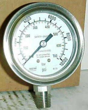 Haenni safety pressure gauge 10000 psi 2-1/2