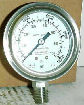 Haenni safety pressure gauge 10000 psi 2-1/2