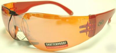 Rider orange mirrored lens global vision safety glasses