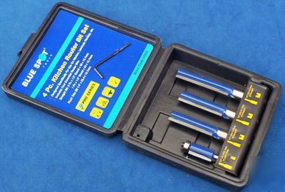 Blue spot 4PC kitchen router bit set in case - low p&p 