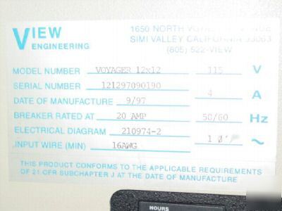 View engineering voyager 12X12 ccm metrology system