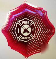 Garden fire rescue emt yard art wind spinner free ship