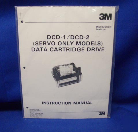3M dcd-1/dcd-2 data cartidge drive instruction manual