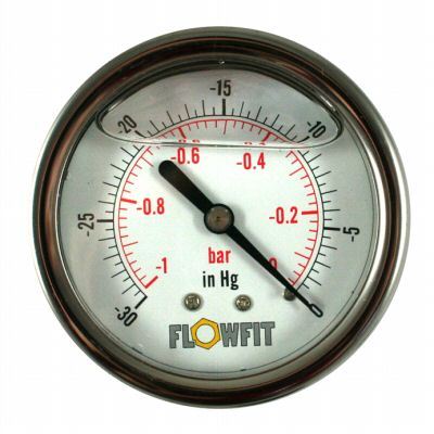 63MM hydraulic pressure gauge rear entry -30HG