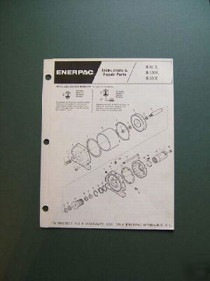 Enerpac b-1618,3304,3308 air hydraulic booster manual