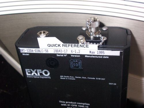 Exfo brt-320A fiber optic 1550 nm back reflection meter