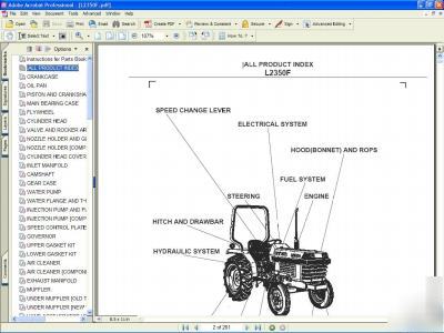 Kubota L2350F 2X 4 tractor parts manual