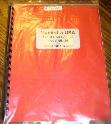 Mahindra 2310 & 2810 tractor ML106 loader op manual