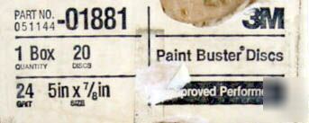 New 3M paint buster sandpaper discs 24 grit 5 inch