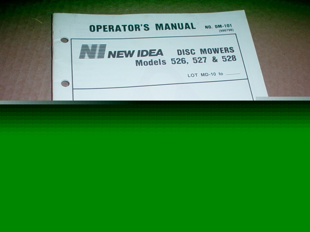 New idea disc mower 526-528 operator manual