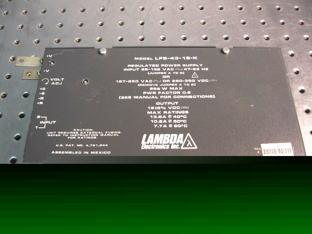 T29647 lambda lfs-43-15-k regulated power supply