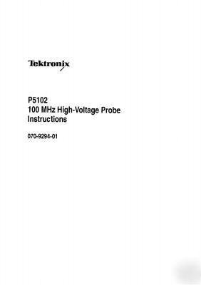 Tek tektronix P5102 operation & service manual